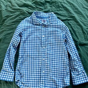 Cat & Jack Blue and White Gingham Button Down Shirt